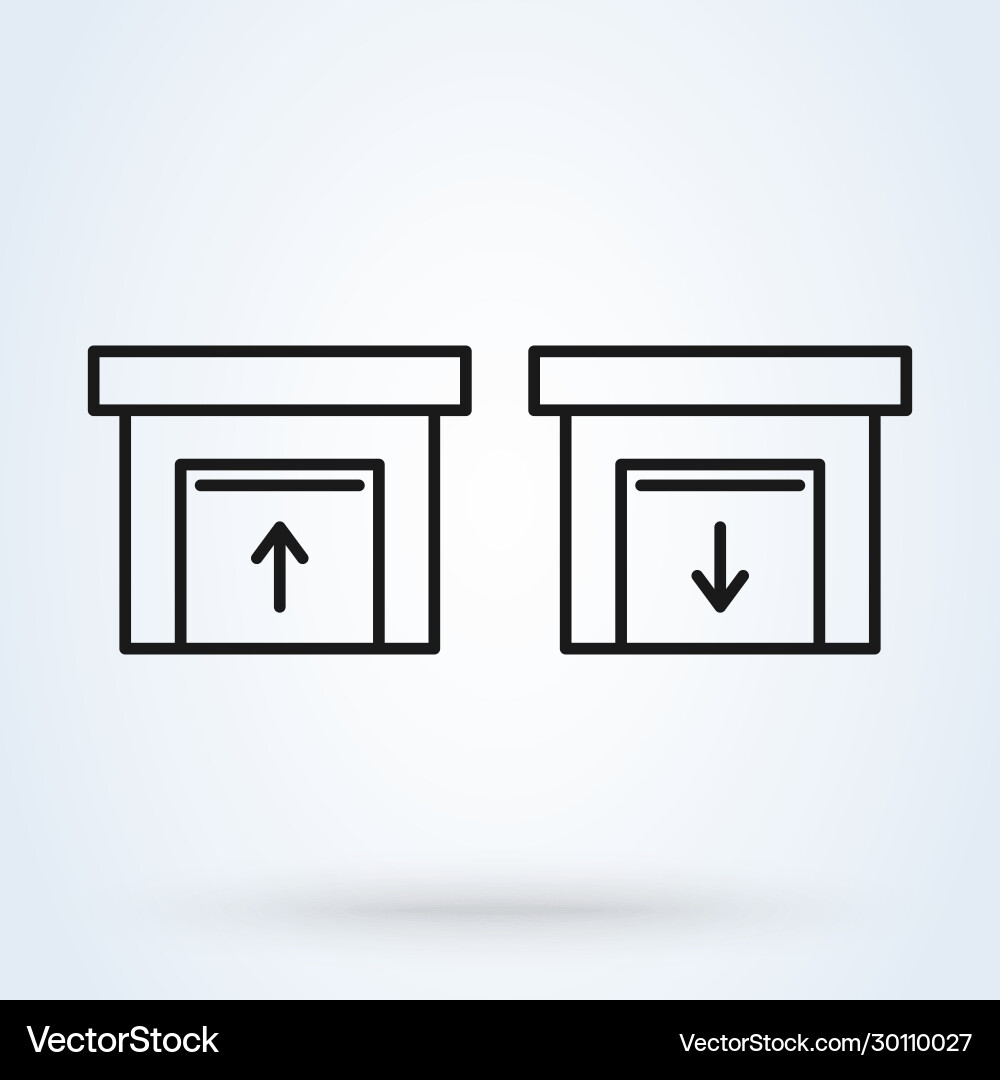 Open close garage door line modern icon design Vector Image