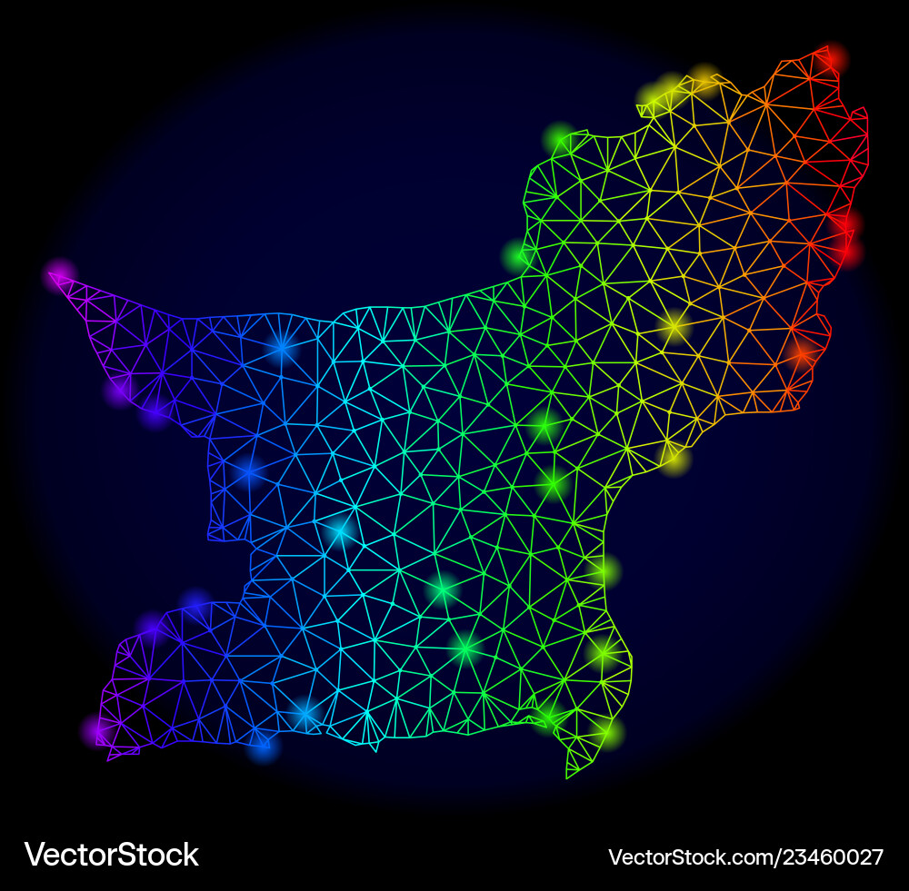 Polygonal 2d spectrum mesh map vector image