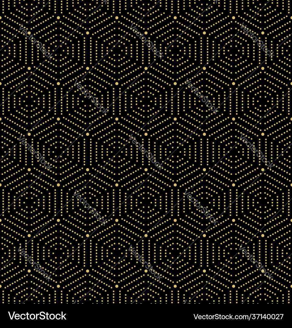 Seamless pattern with hexagonal dotted Vector Image