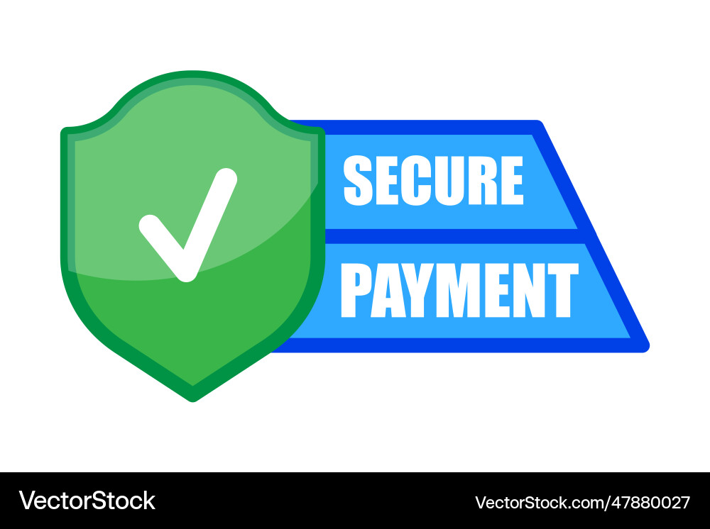 Secure payment shield with tick mark icon Secure payment shield with tick mark icon vector image
