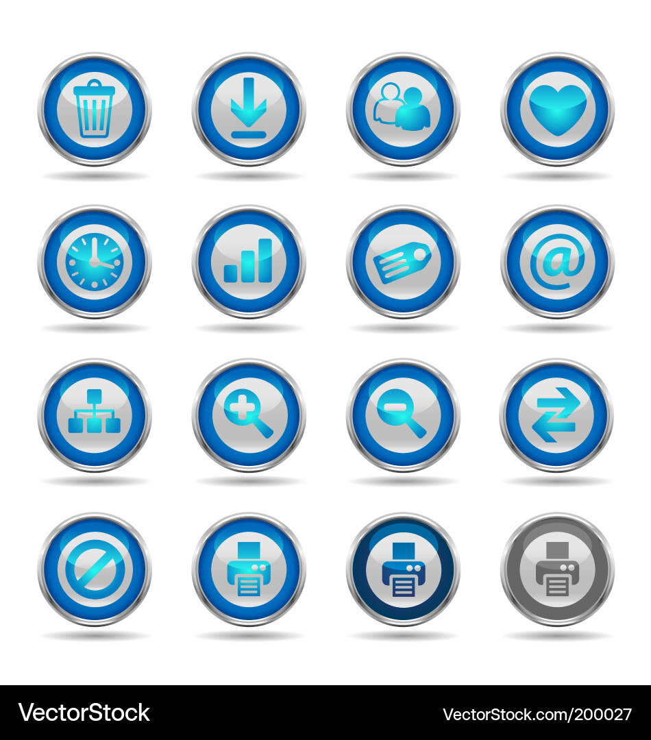 Set of Shiny Web Icons Vector Image