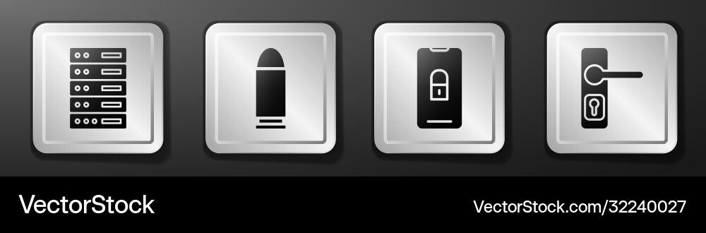 Set server data web hosting bullet mobile Set server data web hosting bullet mobile vector image