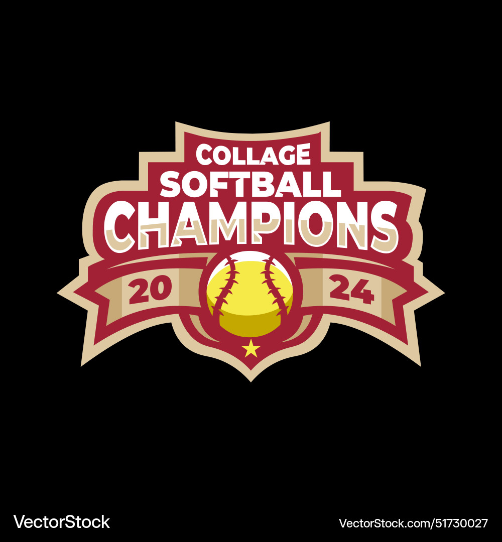 Softball logo Vector Images \u0026 Graphics for Commercial Use | VectorStock, image size:1000x1080