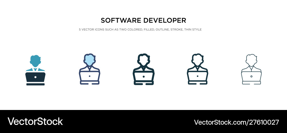 Software developer icon in different style two Software developer icon in different style two vector image
