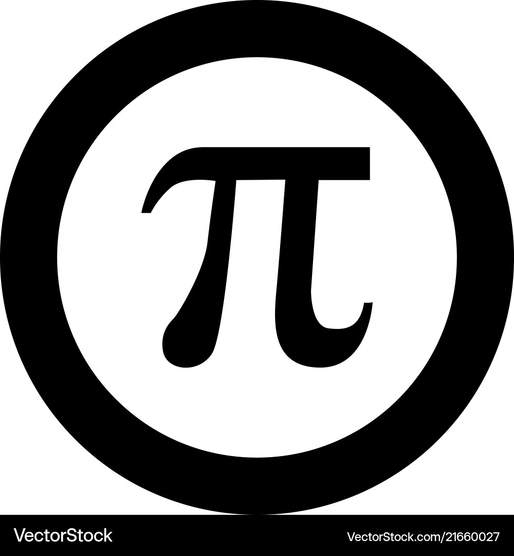 Symbol pi icon black color in round circle vector image