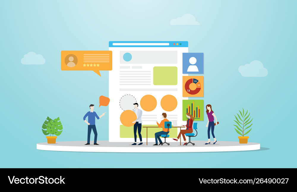 Ui ux user interface and experience design vector image