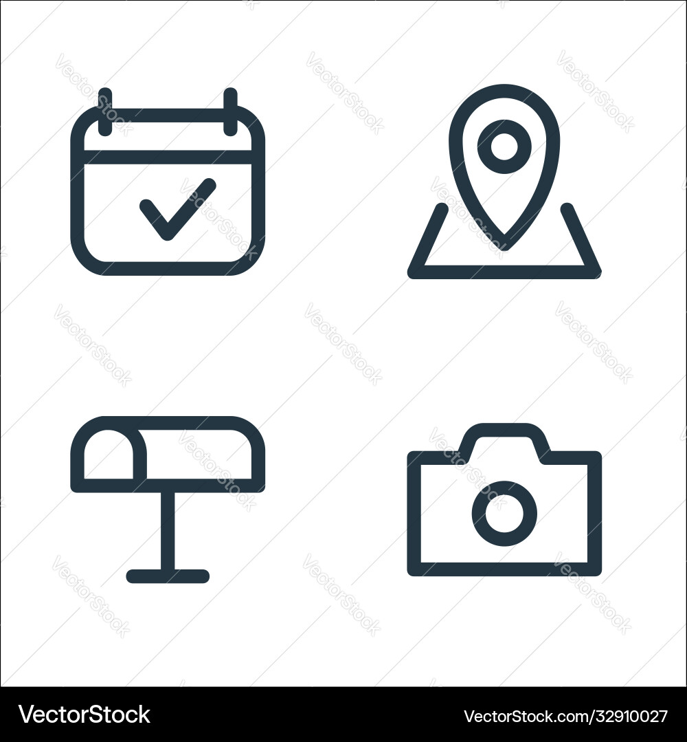 User interface line icons linear set quality User interface line icons linear set quality Vector Image
