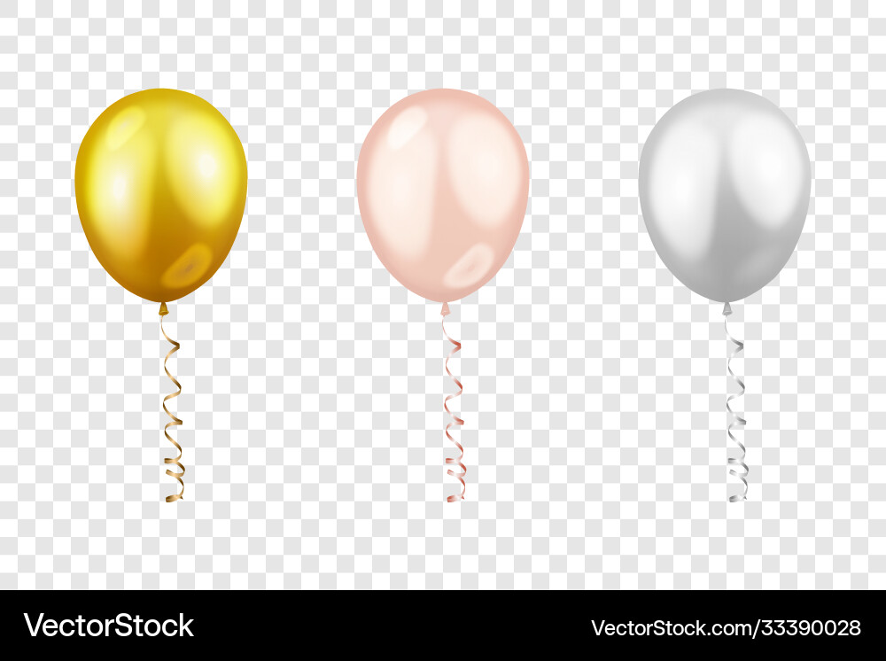 3d realistic metallic golden pink white vector image