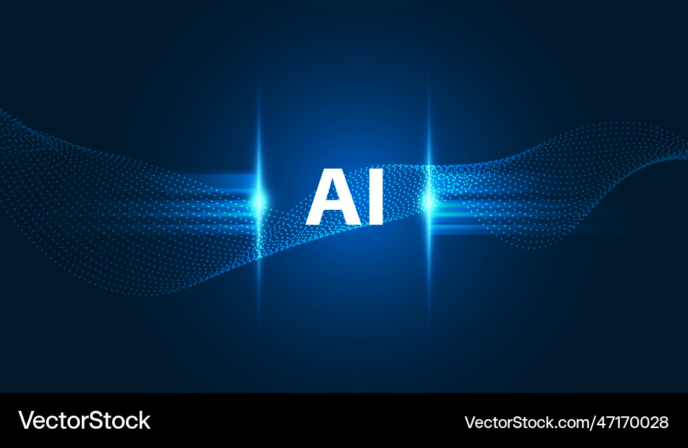 Abstract artificial intelligence on atomic Abstract artificial intelligence on atomic vector image