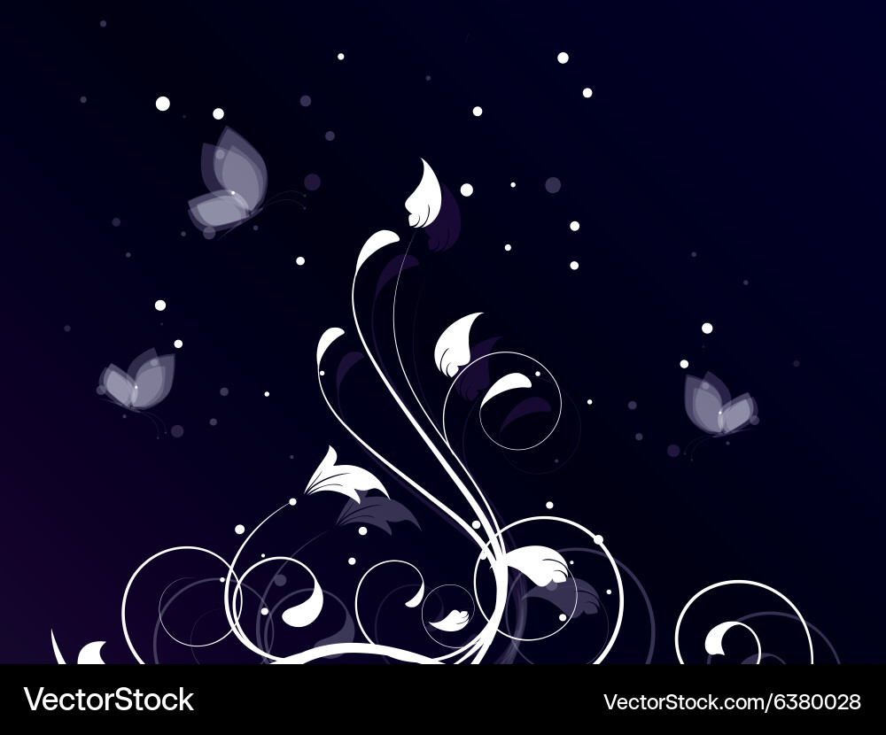 Abstract background with floral elements vector image