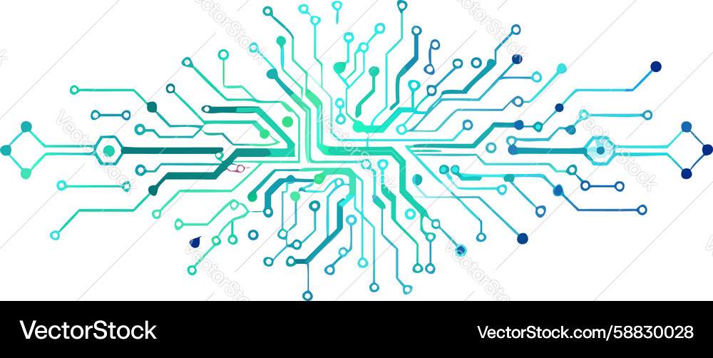 Abstract colorful circuit pattern vibrant tech Vector Image
