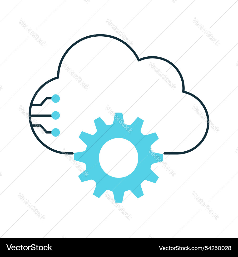 Automated ai cloud processing systems icon design vector image
