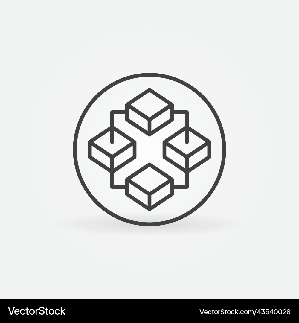 Blockchain with four blocks in circle Blockchain with four blocks in circle vector image