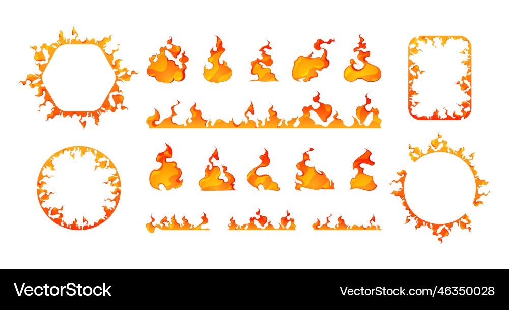 Cartoon Flaming Feuerrahmen Vektorbild