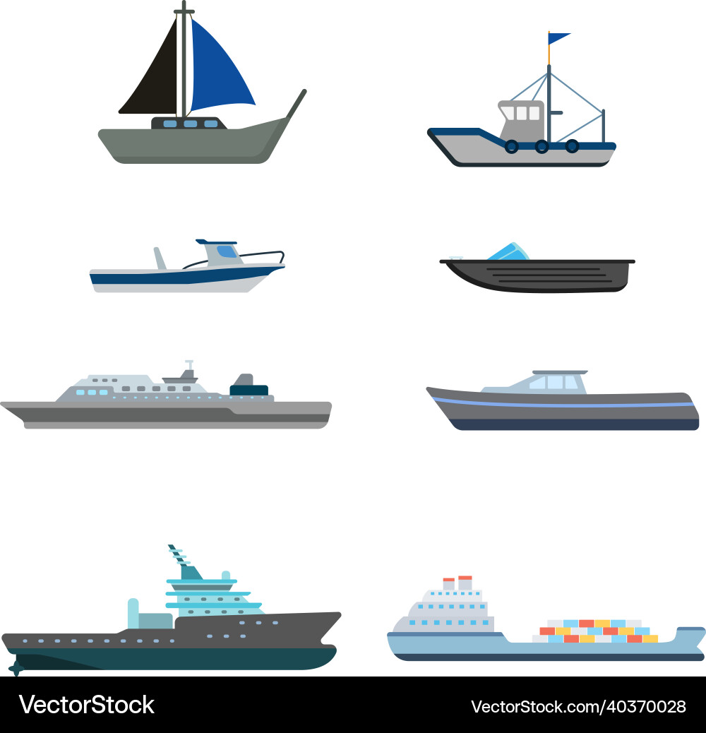 Flat ship set icon Royalty Free Vector Image - VectorStock