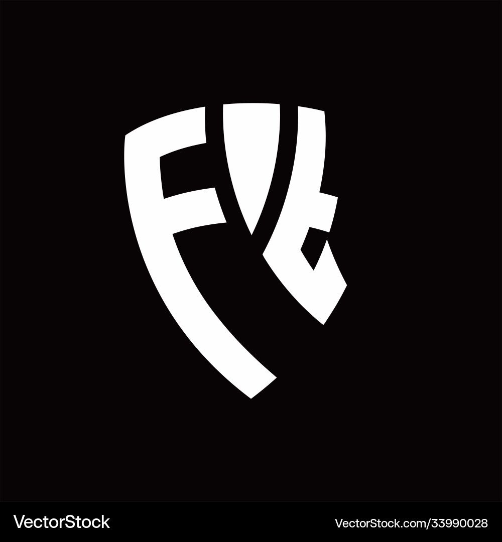 Ft logo monogram with shield elements shape Vector Image