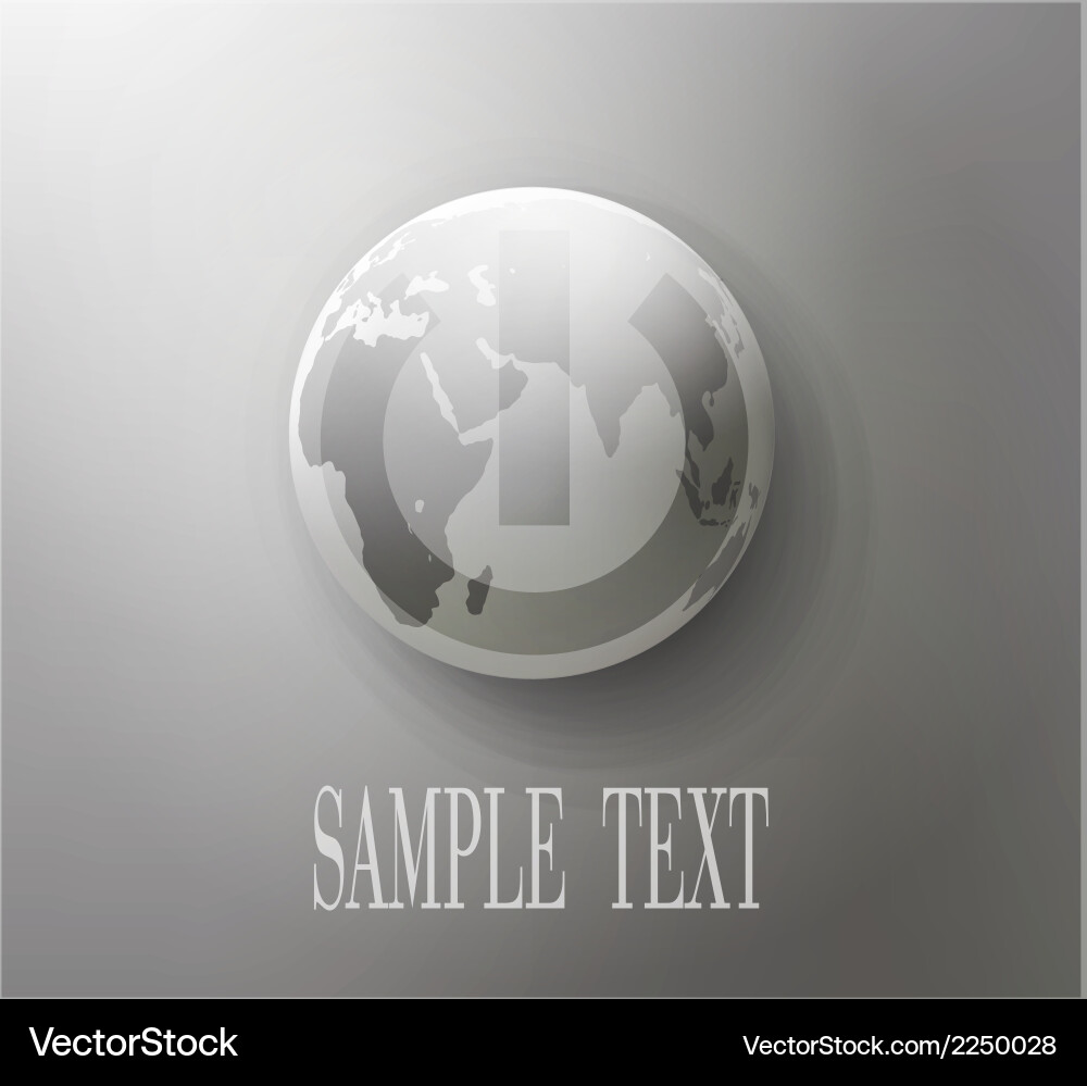 Global Business Button with Globe Icon vector image