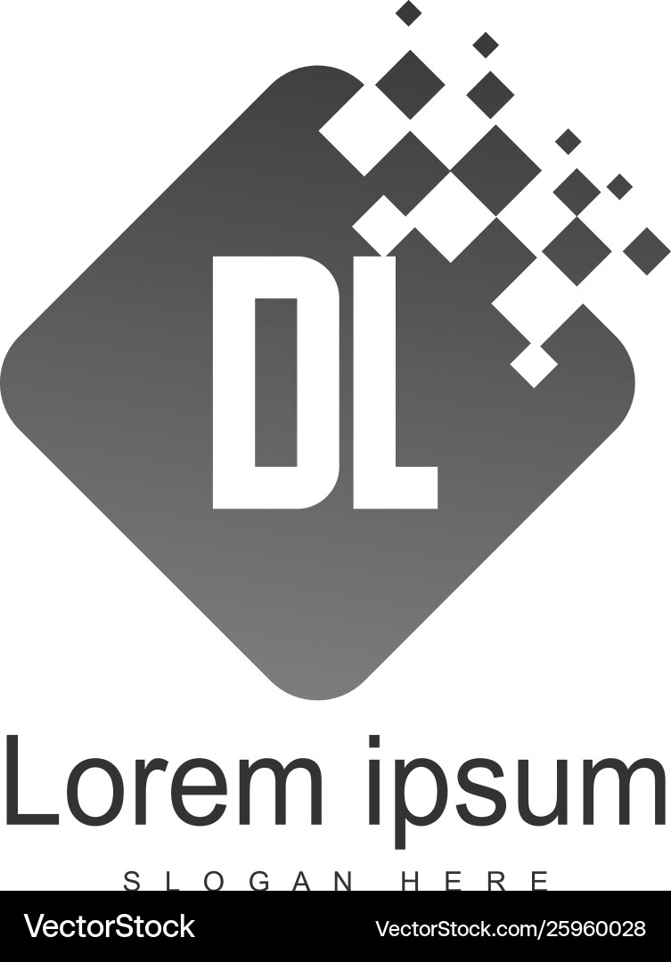 Initial dl logo template with modern frame Initial dl logo template with modern frame Vector Image