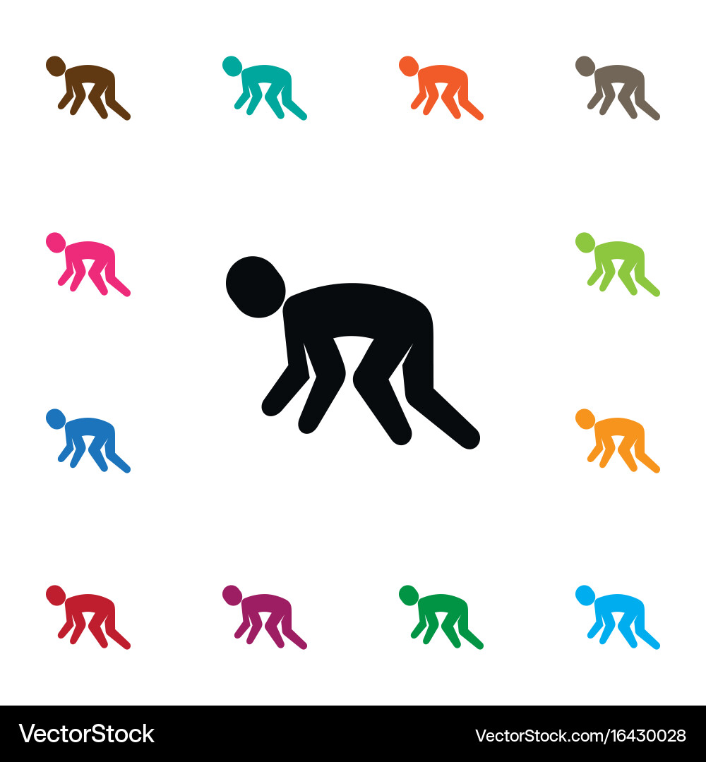 Isolated jogging icon exercise element can vector image