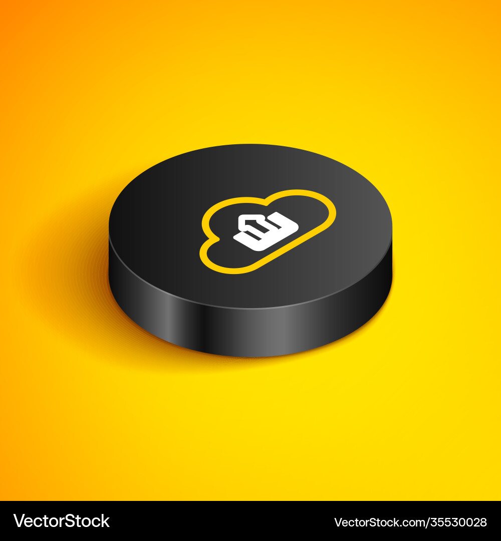 Isometric line cloud upload icon isolated Vector Image