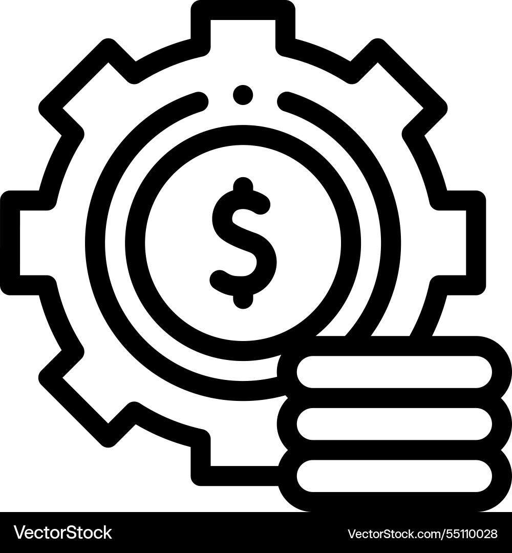 Money Stack Icon Thin Linear Style Design Vector Image