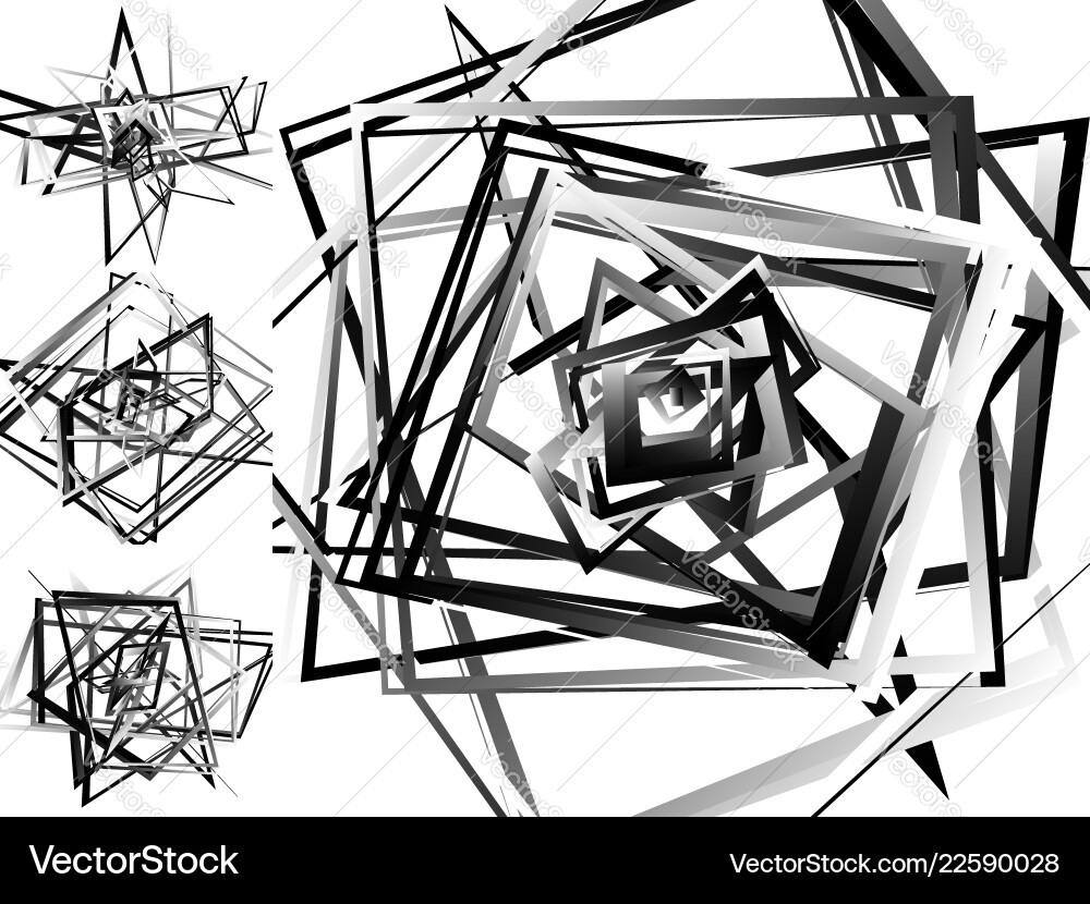 Mosaic of chaotic irregular random squares vector image