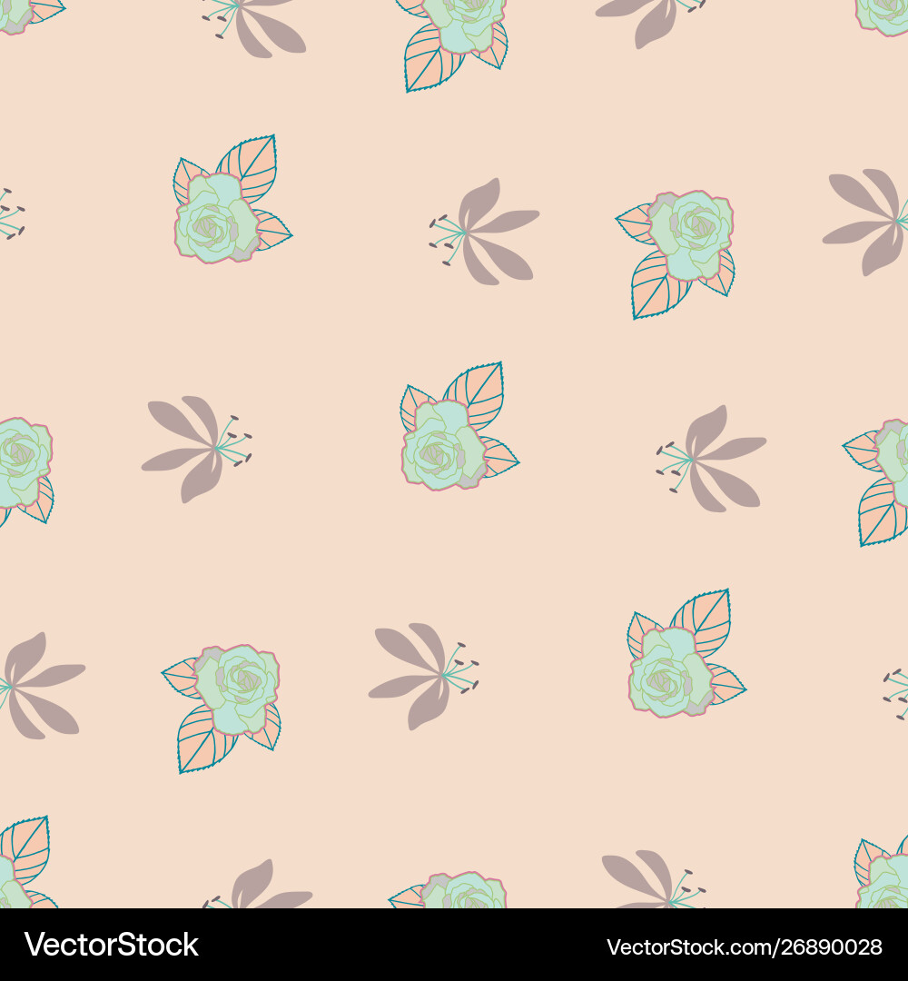 Repeat seamless pattern with small flowers Repeat seamless pattern with small flowers Vector Image