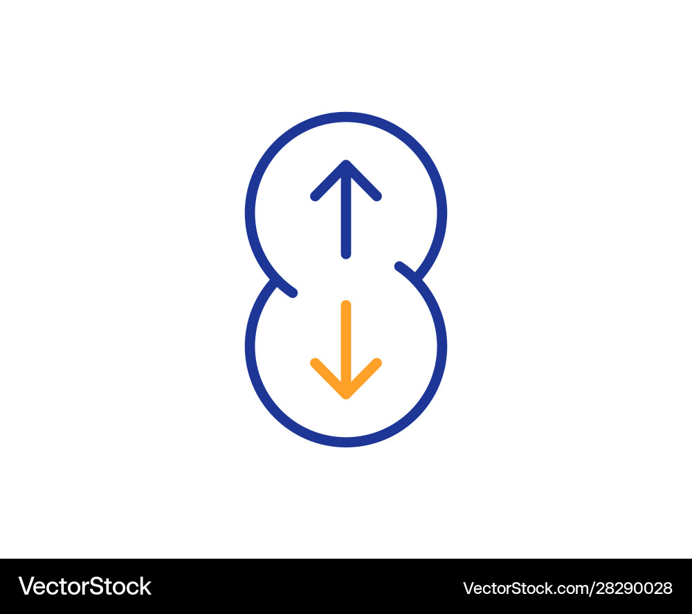 Scroll down button line icon scrolling screen vector image