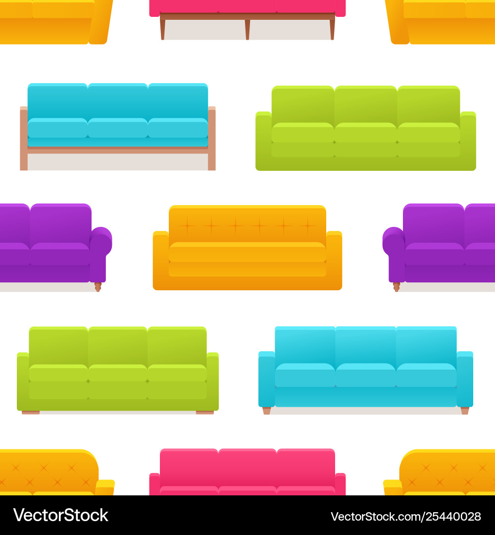Seamless pattern with sofa and couch Vector Image