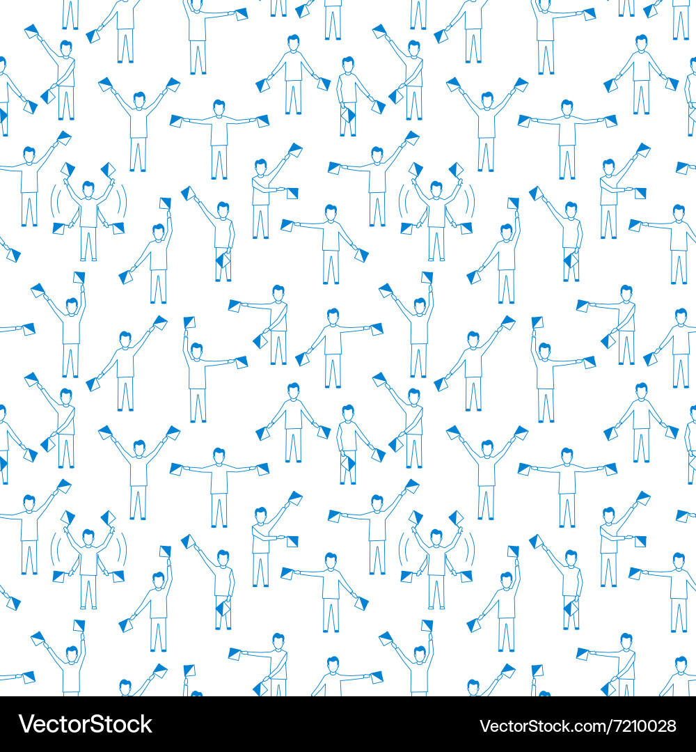 Semaphore alphabet seamless pattern Vector Image
