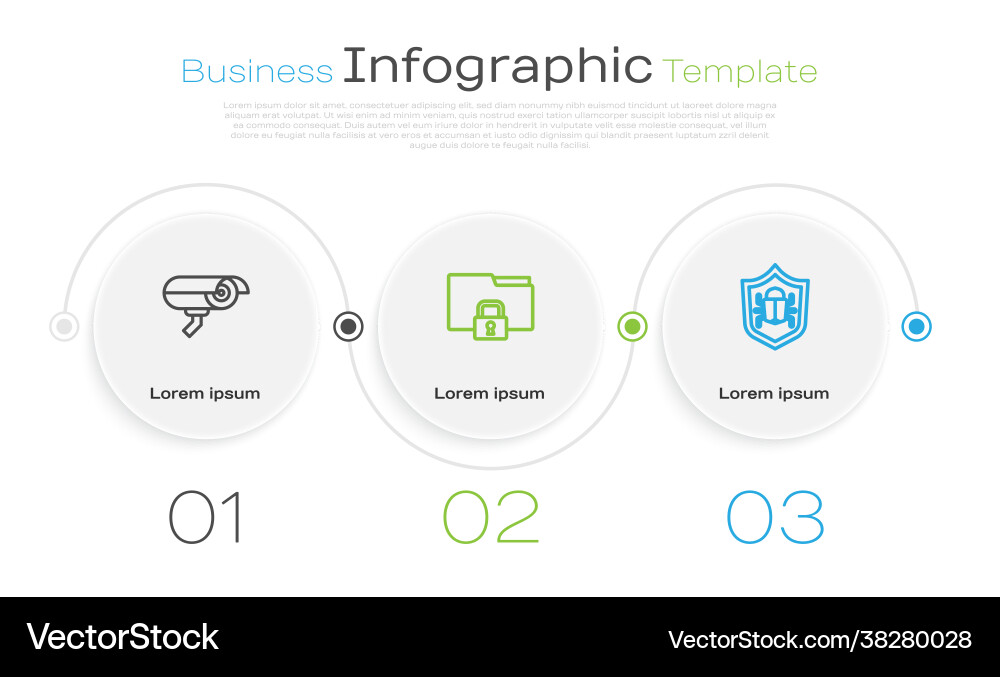 Set line security camera folder and lock Set line security camera folder and lock Vector Image