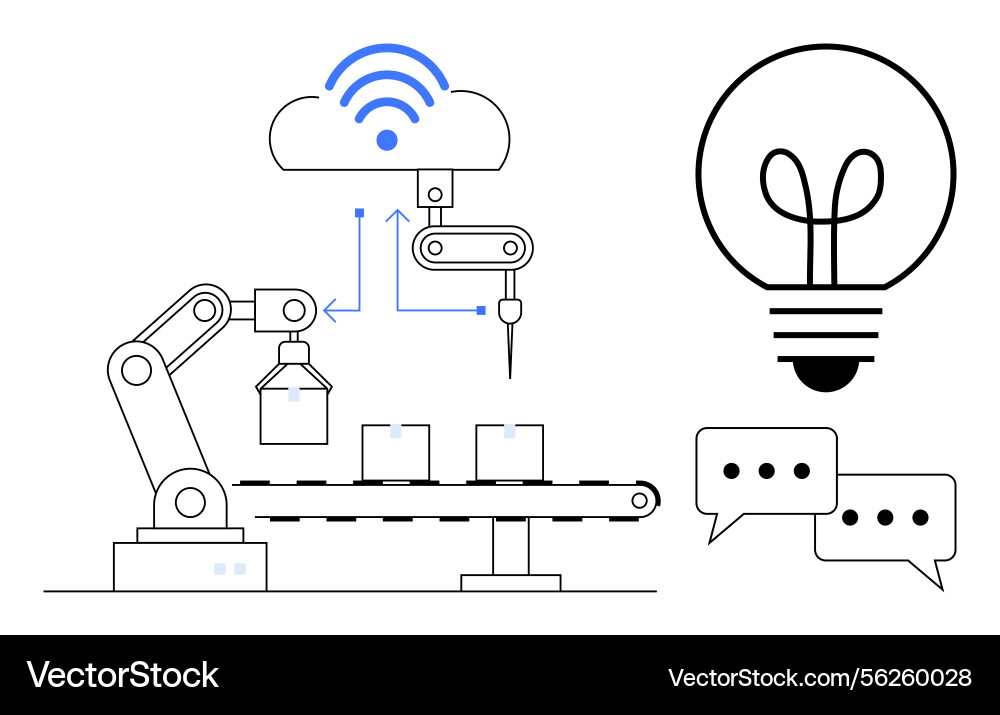 Smart factory automation with cloud integration Vector Image