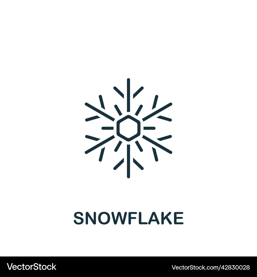 Snowflake icon monochrome simple Snowflake icon monochrome simple Vector Image