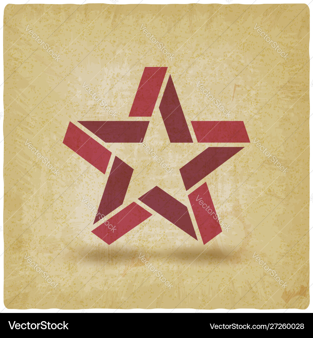 Vintage Red Star Symbol Background Vector Image
