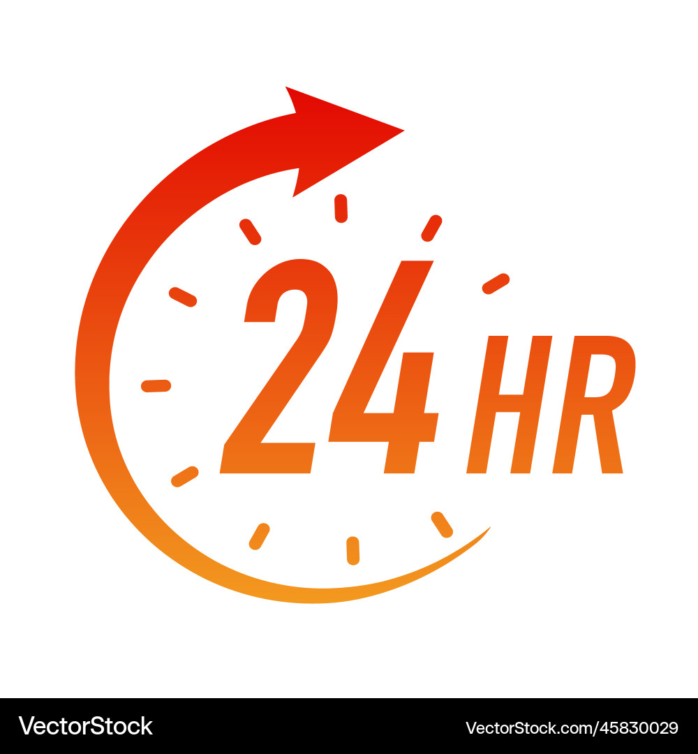 24 hours timer symbol color style 24 hours timer symbol color style Vector Image