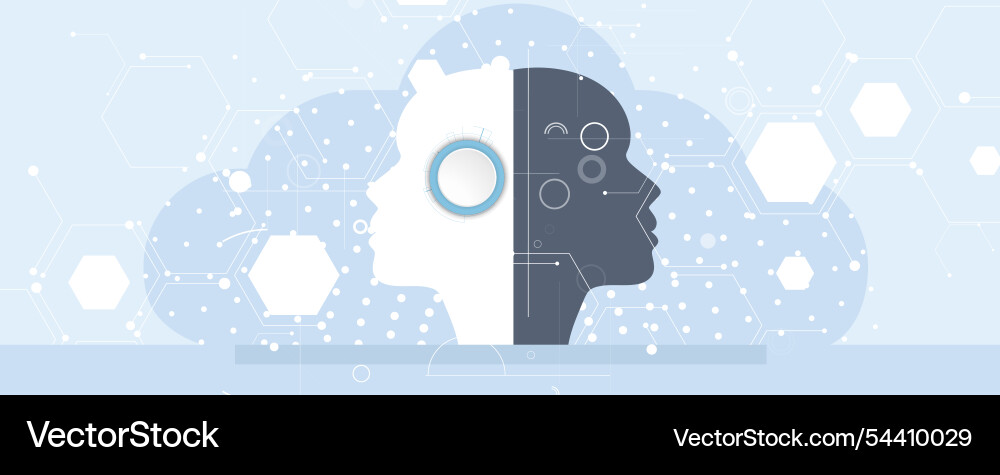 Artificial intelligence and computer technology Artificial intelligence and computer technology vector image