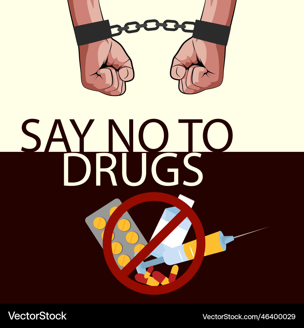 Banner design of say no to drugs template Banner design of say no to drugs template vector image
