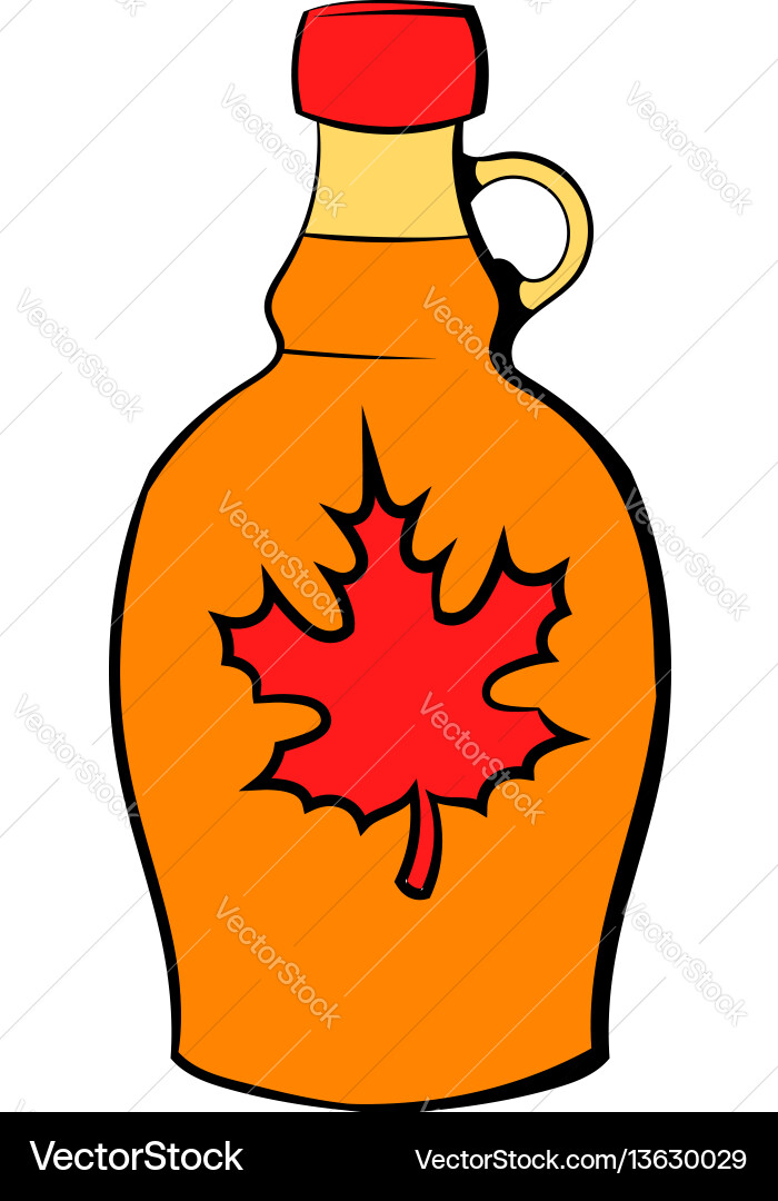 Bottle of maple syrup icon cartoon Bottle of maple syrup icon cartoon vector image