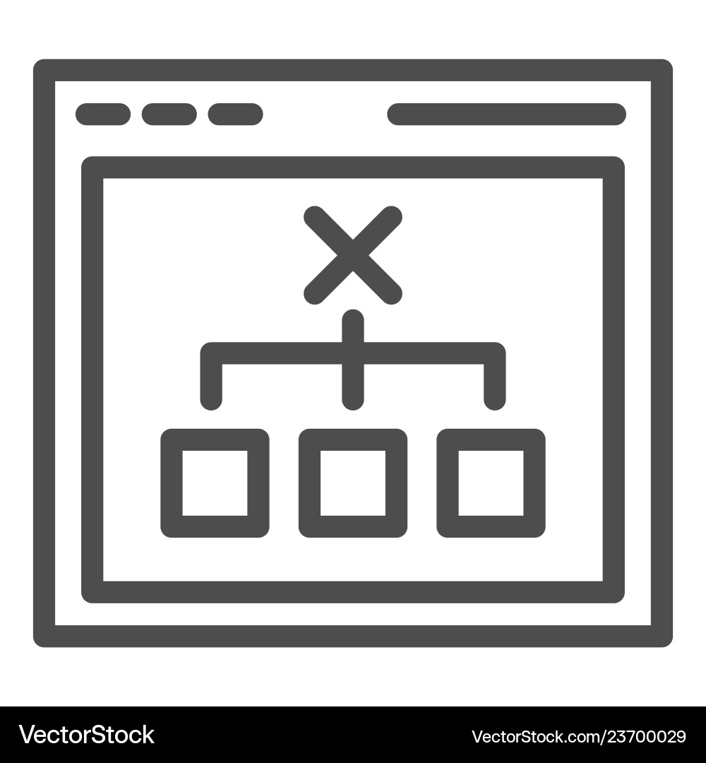 Browser with choice line icon computer decision Browser with choice line icon computer decision vector image