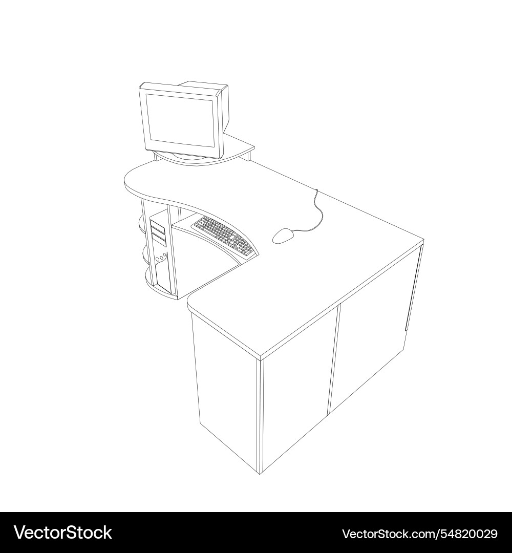 Computer-table-retro-5 Computer-table-retro-5 vector image