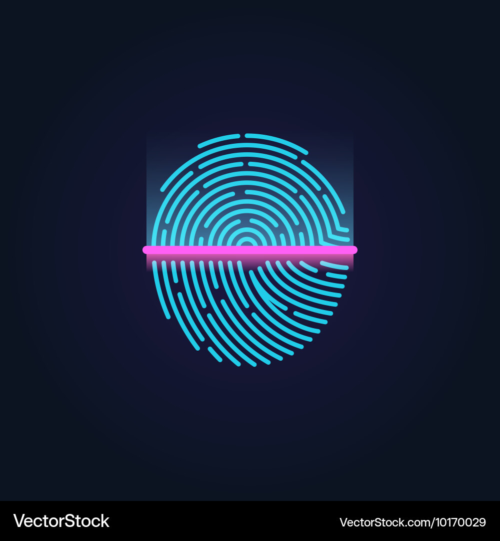 Fingerprint Scanning Security System vector image