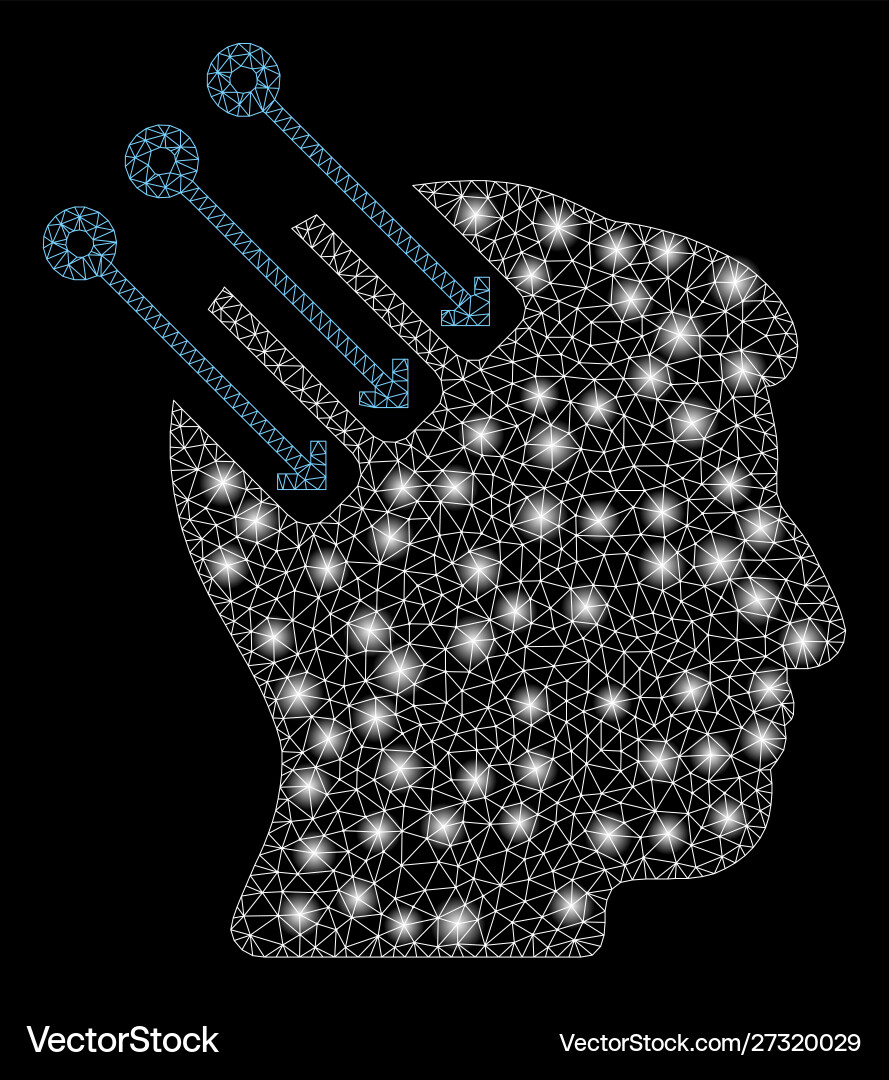 Flare mesh wire frame neuro interface with Flare mesh wire frame neuro interface with vector image