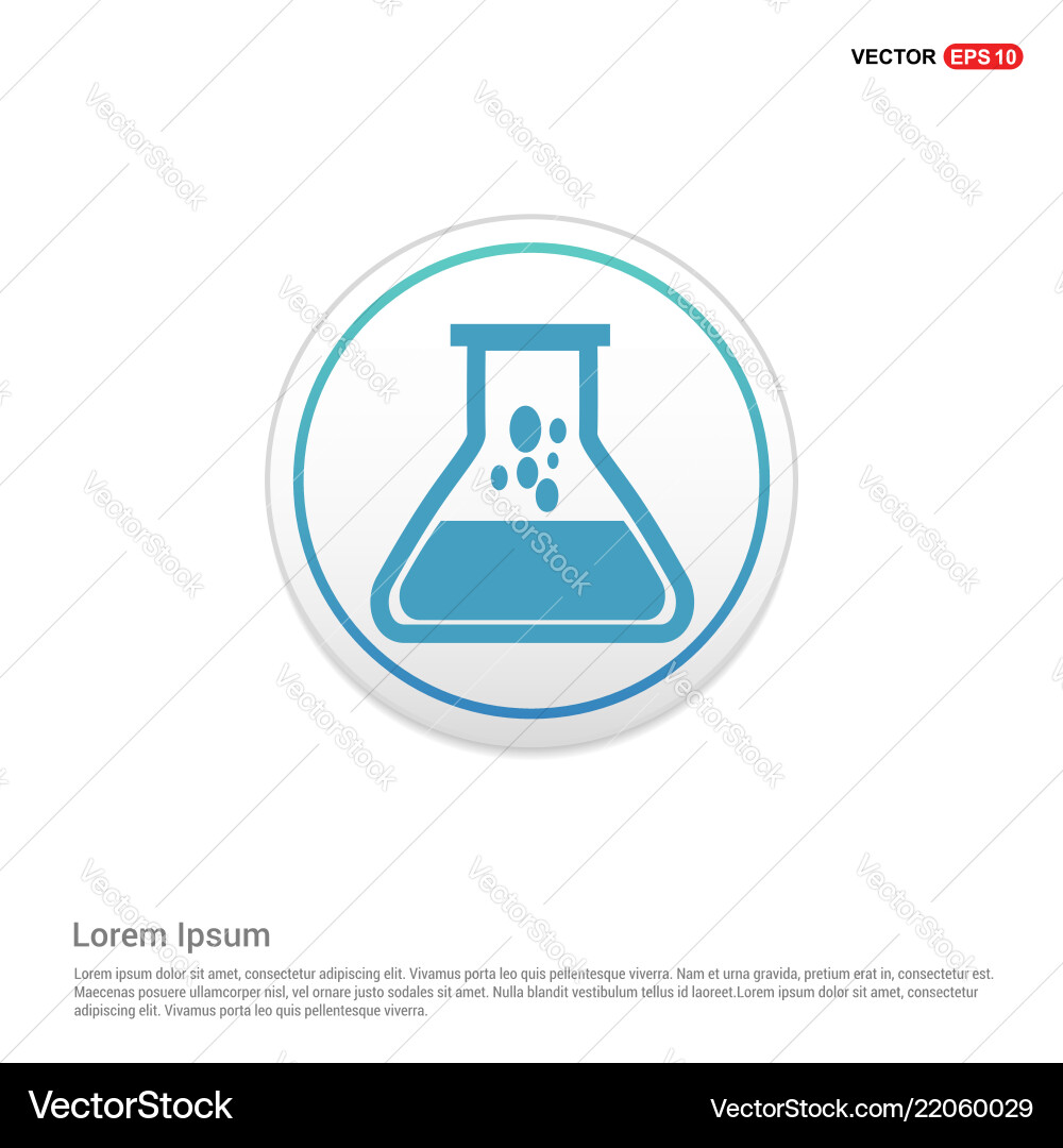 Flask icon - white circle button Flask icon - white circle button vector image