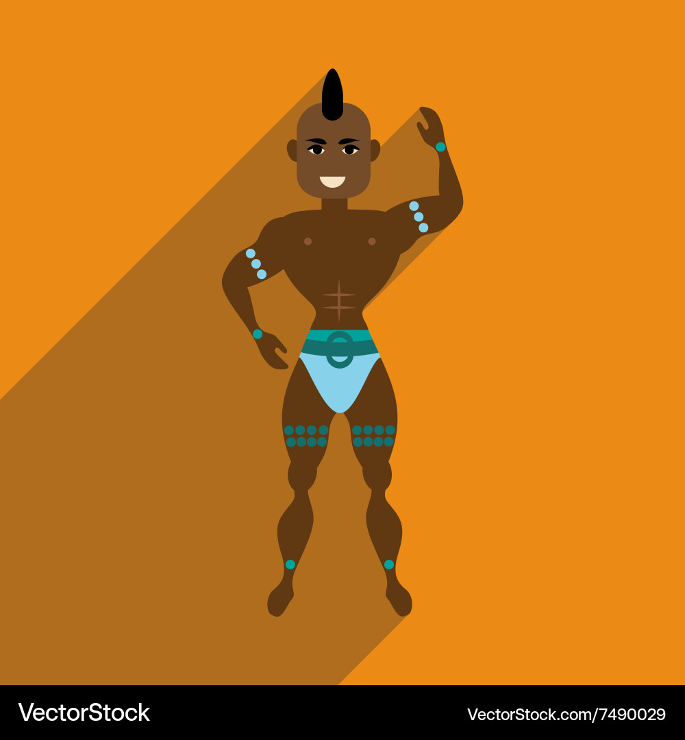 Flat web icon with long shadow dancer man vector image
