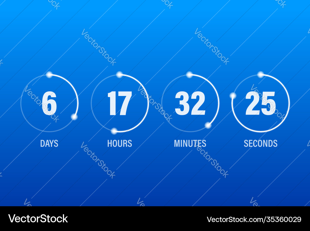 Flip countdown clock counter timer time Vector Image