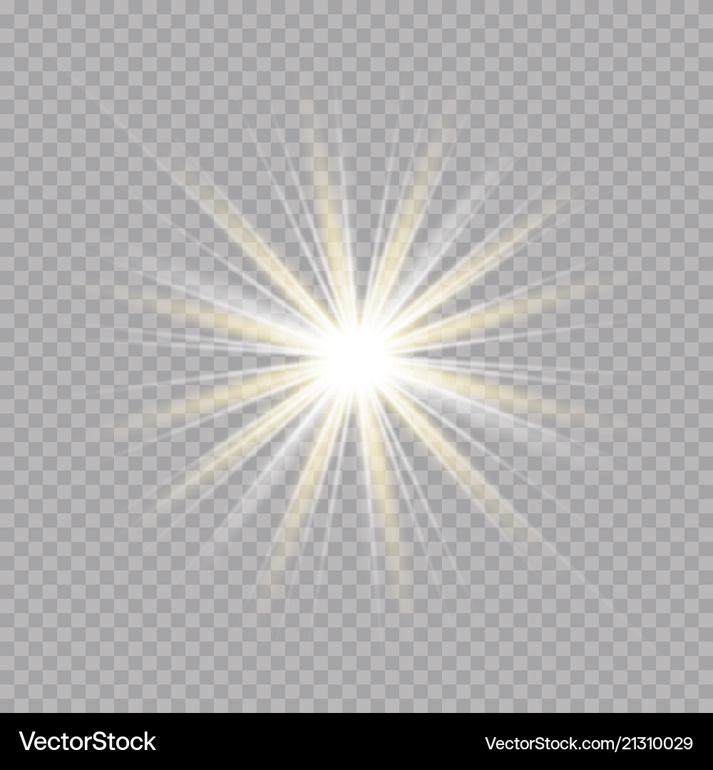 Glow light effect starburst with sparkles Vector Image
