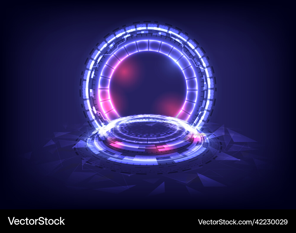 Gui and ui virtual reality portal hologram vector image