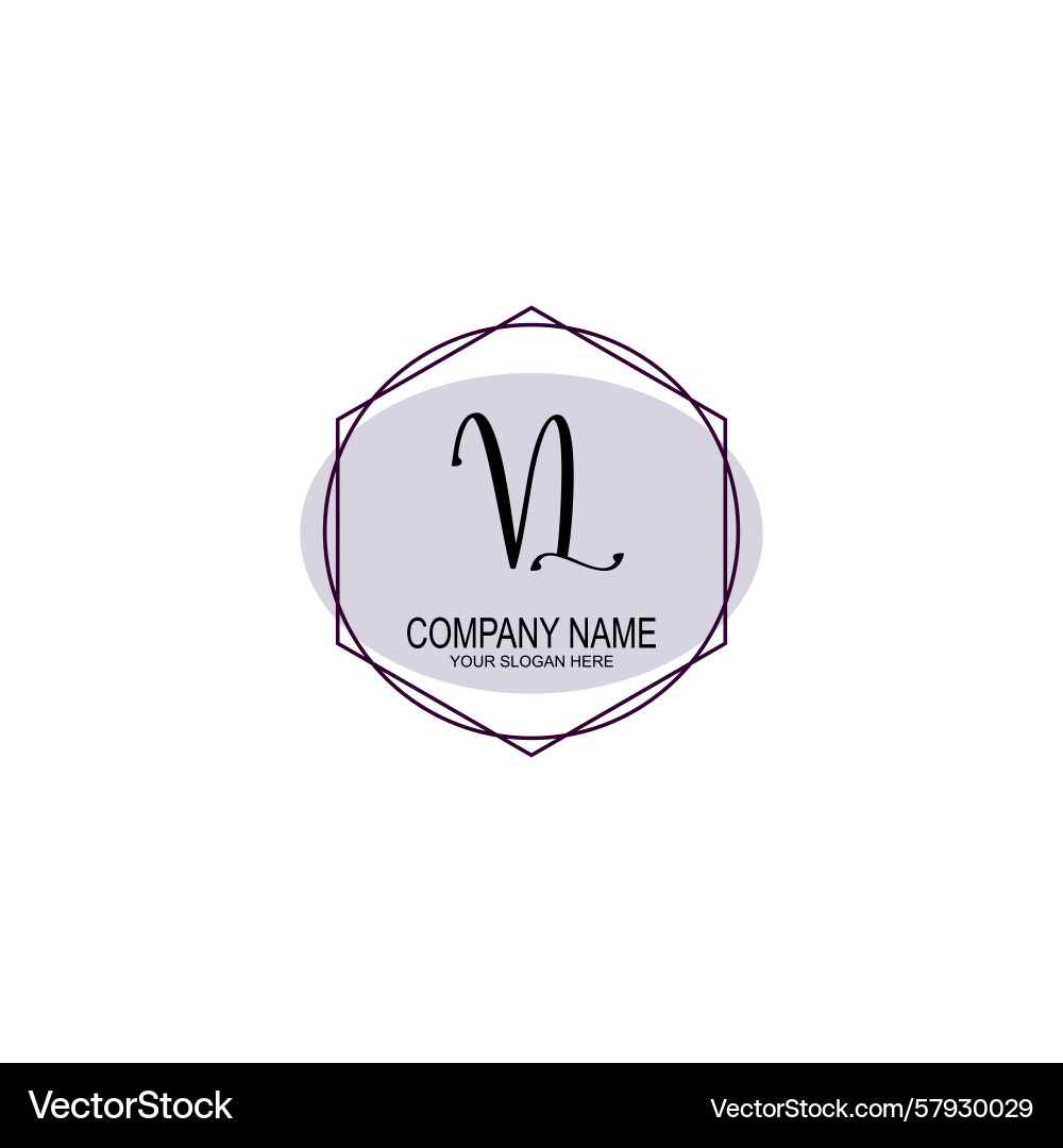 Handwriting logo concepts with initial vl Vector Image