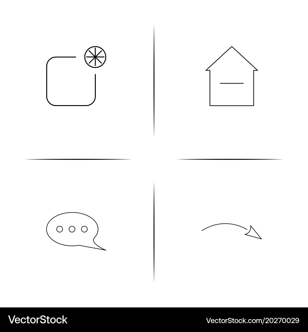 Interface linear simple icon setoutline icons Vector Image