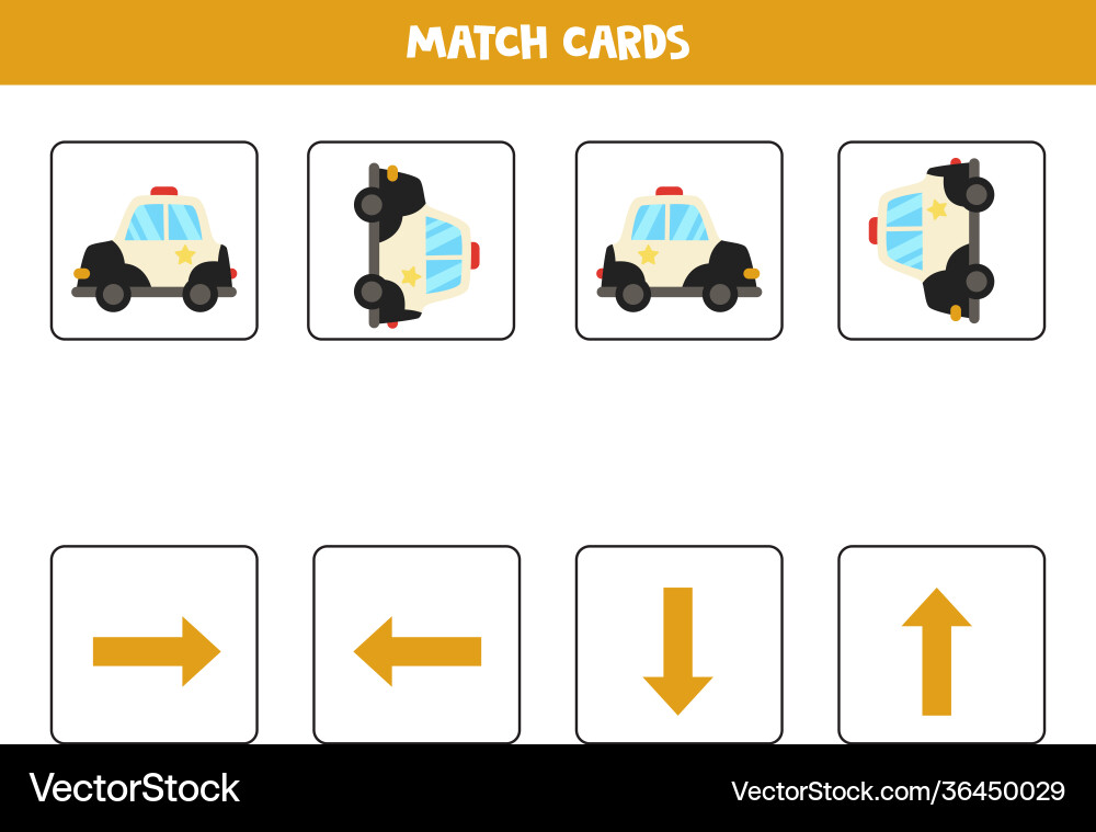 Left right up or down spatial orientation vector image